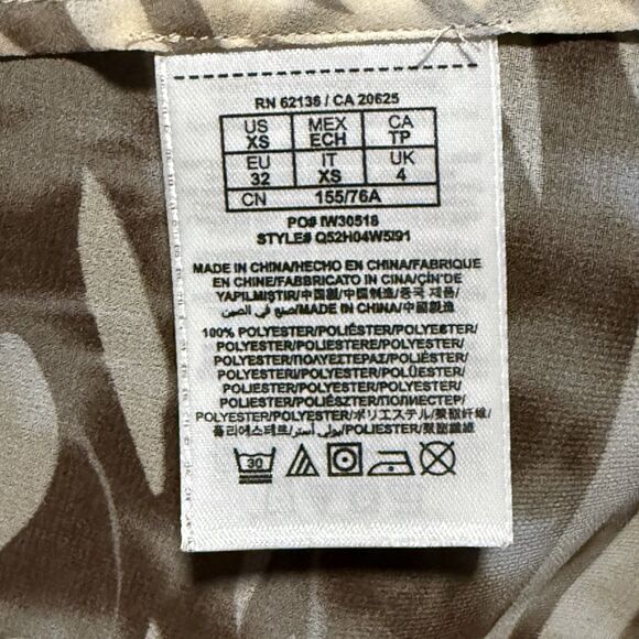 GUESS Women’s Sleeveless Blouse Top XS Brown Beige Zebra Print Draped Open Back - Picture 5 of 6